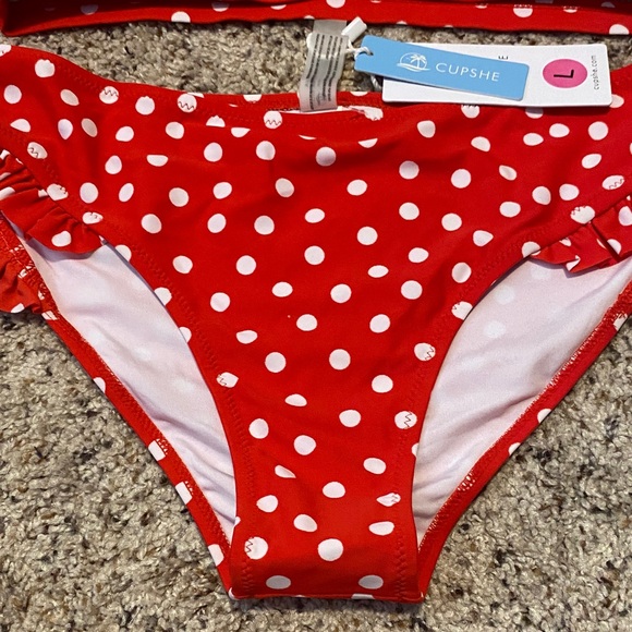 Cupshe Red and White Polka Dot Bikini - Picture 3 of 4
